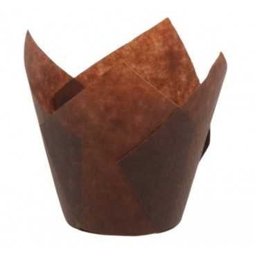Chese tulip rotunde maro m150-50 pentru briose b 50 x h85 mm 265 12 bx