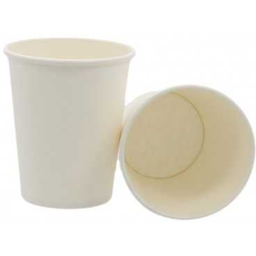 Pahare din carton cu perete simplu albe 80 mm 8oz 80 x 90 mm 230cc 50 20 bx