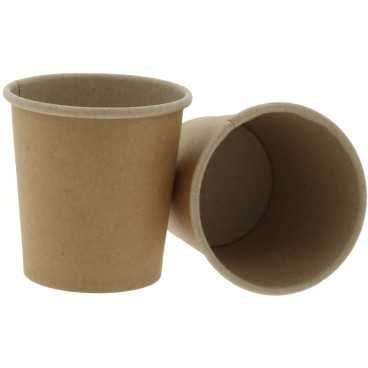 Pahare din carton cu perete simplu kraft natur 62 mm 4oz 62 x 60 mm 120cc 50 20 bx