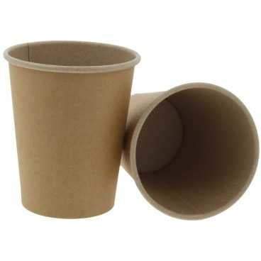 Pahare din carton cu perete simplu kraft natur 80 mm 8oz 80 x 90 mm 230cc 50 20 bx