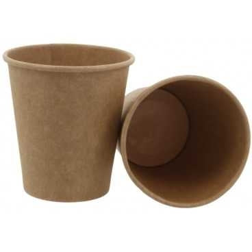 Pahare din carton cu perete simplu kraft natur 90 mm 10oz 90 x 95 mm 300cc 50 20 bx