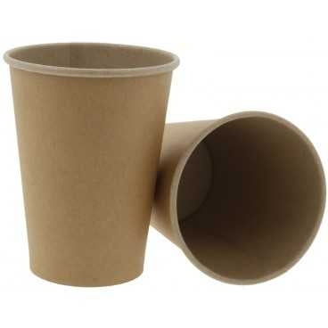Pahare din carton cu perete simplu kraft natur 90 mm 12oz 90 x 112 mm 350cc 50 20 bx