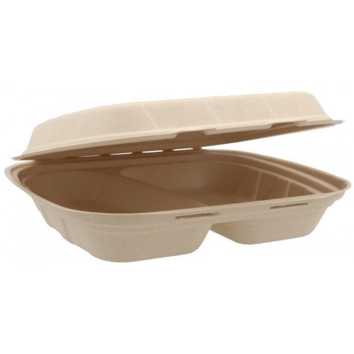 Caserole bio natur 235 x 205 mm 2 compartimente t 235 x 205 x 60 mm 50 4 bx