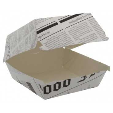 Caserole din carton pentru burger 120 x 120 x 85 mm ziar m 170 x 165 x 85 mm 120 mm 50 4 bx