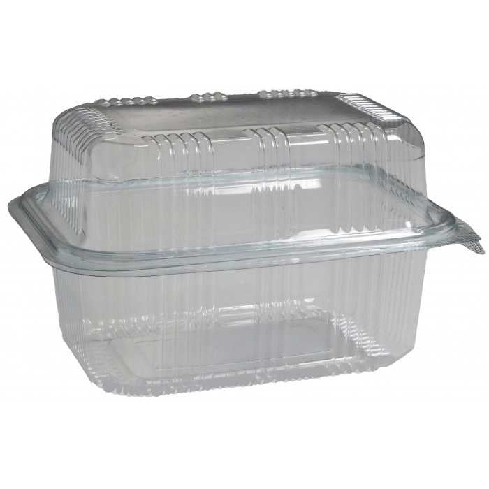 Caserole din polietilena cu capac inalt transparente 500 cc m 153 x 110 x 90mm 100 10 bx