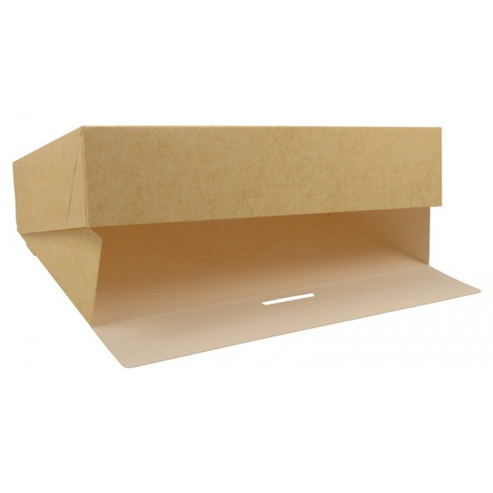 Cutii din carton kraft natur albit capac atasat m2820 b 280 x 280 h60 mm - ca 25 6 bx