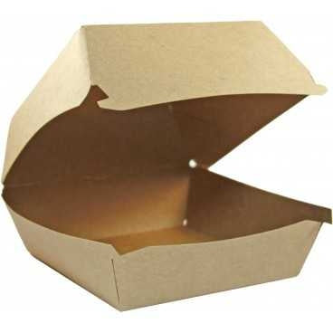 Caserole din carton pentru burger 120 x 120 mm kraft natur m 170x165x85mm 120mm 50 4 bx