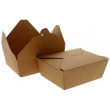 Meniuri din carton cu 4 clapete 900cc kraft natur 175 x 140 x 63 mm 900cc 50 4 bx