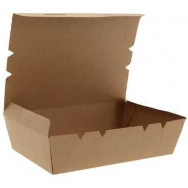 Meniuri din carton cu clapeta rezistente la lichide kraft natur 1000cc t 200 x 140 x 50 mm 1000 cc 50 4 bx