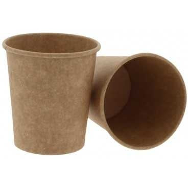 Pahare din carton cu perete simplu kraft natur 73 mm 7oz t 73 x 78 mm 200cc 50 20 bx