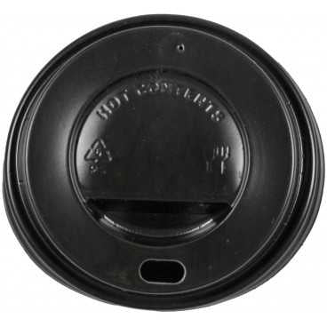 Capace din ps negre cu orificiu pentru bauturi calde 62 mm b 62 x 15 mm 100 10 bx