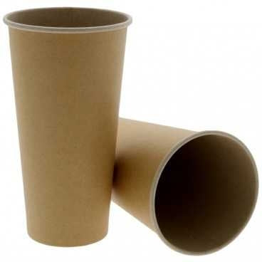 Pahare din carton cu perete simplu kraft natur 90 mm 20oz t 90 x 170 mm 560cc 50 20 bx
