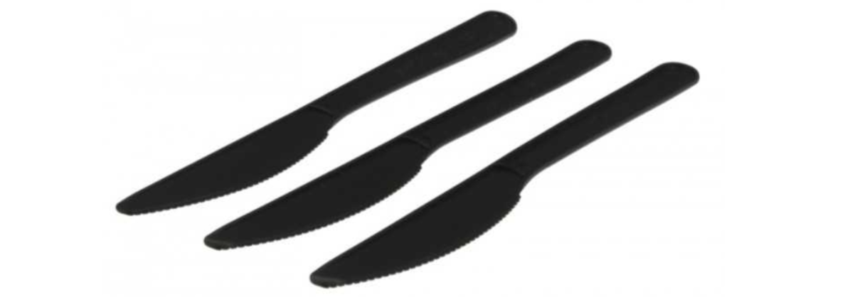 Tacamuri vrac din CPLA, negre, cutite, 168 mm, 50 buc/set