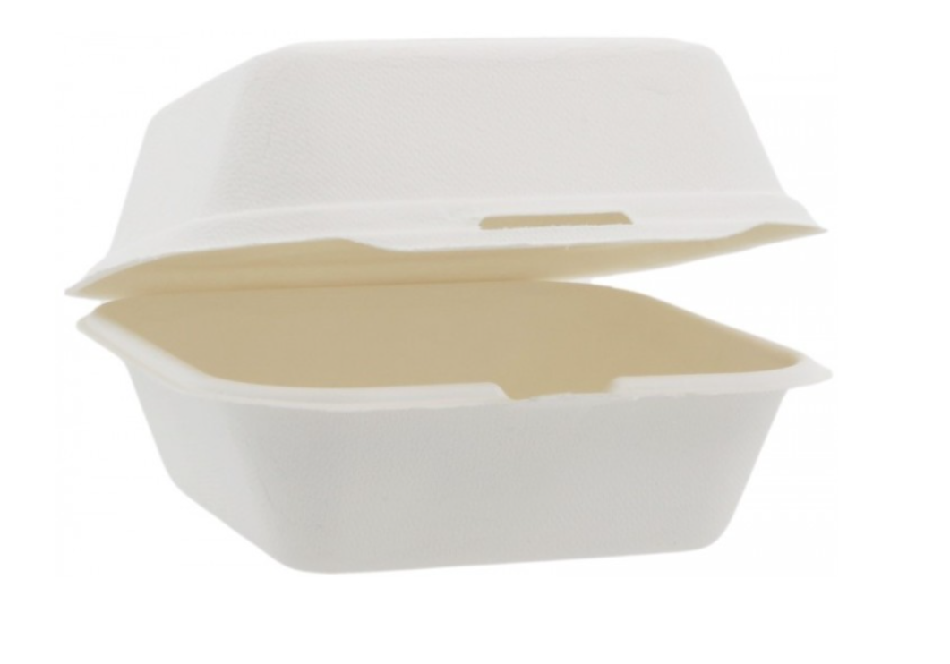 Caserole BIO albe, burger 155x155x85 mm, 460cc, 50 buc/set