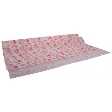 Hartie 95 a  alba   rosu  dulciuri apetisante  70 x 100 cm  38gr  l 700x1000mm 38gr  375 1 bx
