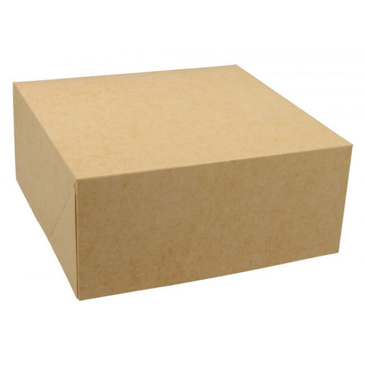 Cutii din carton  kraft natur albit  capac atasat  m0180  b  180 x 180  h80 mm - ca  25 8 bx