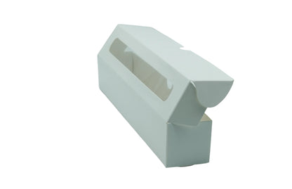 Cutii albe cu fereastra pentru macarons, 15x5x5 cm (100 buc/set)