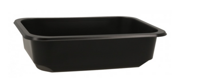 Caserole termosudabile din PP, negre, pentru catering, M187-50C1, 187x137x50 mm, 1C, 50 buc/set