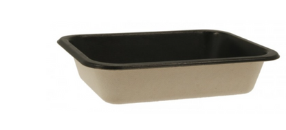 Caserole BIO+PBAT negru, termosudabile, M187-40, 1 C, 187x137x40 mm, 50 buc/set