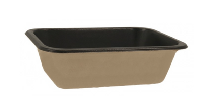 Caserole BIO+PBAT negru, termosudabile, M187137-50, 1 C, 187x137x50 mm, 50 buc/set