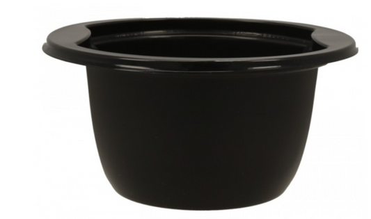 Boluri termosudabile din PP, negre, cu manere, D150-20, H70 mm, 640cc, 50 buc/set