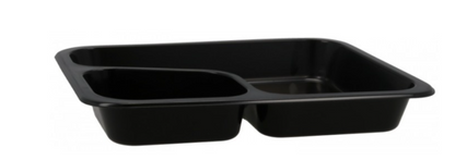 Caserole termosudabile din PP, negre, pentru catering,2C, 227x178x30 mm, 2C, 50 buc/set