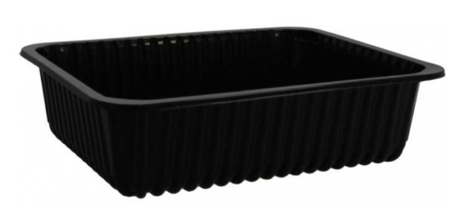 Caserole termosudabile din PP, negre, pentru industrie, M227-60, 227 x 178 x 60 mm, 300 buc/set