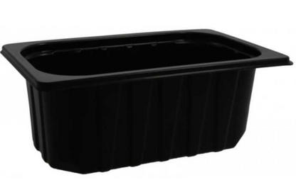 Caserole termosudabile din PP, negre, pentru industrie, GN 1/4, M260-100, T: 260 x 160 x 100 mm /100 1/BX