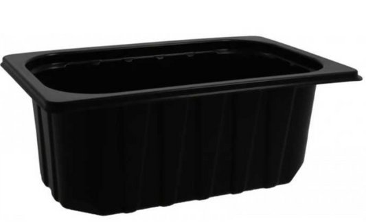 Caserole termosudabile din PP, negre, pentru industrie, GN 1/4, M260-100, T: 260 x 160 x 100 mm /100 1/BX