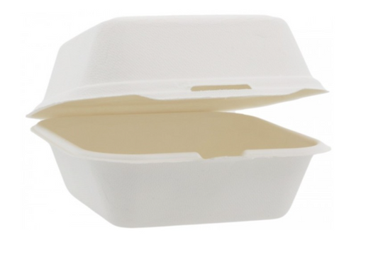 Caserole BIO albe, burger 155x155x85 mm, 460cc, 50 buc/set