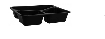 Caserole termosudabile din PP, negre, pentru catering,C3, 227x178x40 mm, 3C, 50 buc/set