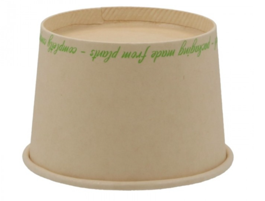 Cupe biodegradabile din bambus + PLA, D74, 120cc, 74x48 mm - 4oz 50 buc/set