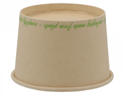 Cupe biodegradabile din bambus + PLA, D74, 120cc, 74x48 mm - 4oz 50 buc/set